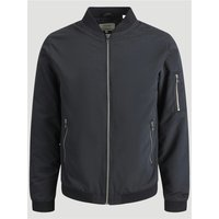 Black Jack & Jones bomber jacket with ribbed collar, zip closure, and zippered sleeve pocket.