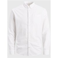 White Jack & Jones slim fit casual shirt, long sleeves, button-down collar, chest pocket, XL size.