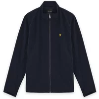 Black Lyle & Scott softshell jacket with zip front and yellow eagle logo on chest.