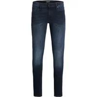Dark blue Jack & Jones Iliam Original 004 jeans with slim fit, subtle fading, and classic five-pocket design.