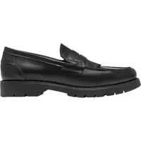 Black leather loafers Kleman Cotteur MX with chunky sole and sleek design.