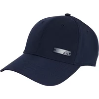 Dark blue kids' baseball cap with metal Adidas badge on front.