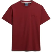 Loose women's t-shirt by Superdry in maroon with a small logo on the chest and a classic crew neck design.