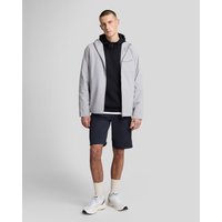 Jet black cargo shorts with multiple pockets, button closure, and knee-length design by Lyle & Scott.