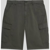 Olive green men's cargo shorts with side pockets and belt loops by Lyle & Scott.