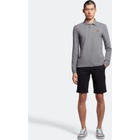 Jet black Lyle & Scott men's chino shorts, knee-length, with side pockets and a tailored fit.