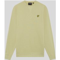Green cotton crew neck sweatshirt with long sleeves and embroidered Lyle & Scott logo on chest.