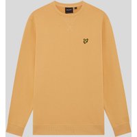 Orange Lyle & Scott men's cotton crew neck sweatshirt with embroidered logo on chest.