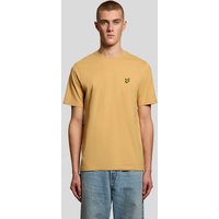 Orange Lyle & Scott men's cotton crew neck t-shirt with short sleeves and embroidered logo on chest.