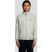 Beige cotton Harrington jacket with high collar, button details, and Lyle & Scott logo on chest.