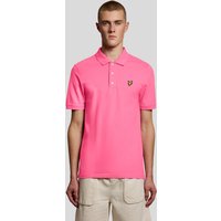 Pink Lyle & Scott men's cotton polo shirt with short sleeves and embroidered logo on chest.