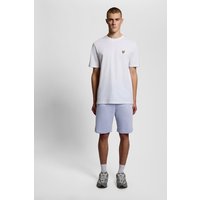 Blue cotton sweat shorts by Lyle & Scott, featuring an elastic waistband and subtle logo on the left leg.