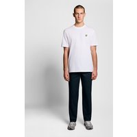 Navy straight leg trousers by Lyle & Scott, featuring a classic fit and subtle stitching details.