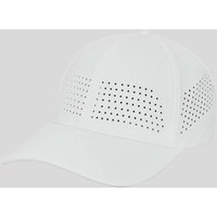 White Lyle & Scott golf cap with ventilated perforations and curved brim.
