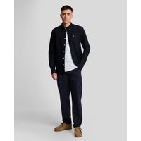 Dark navy men's cargo trousers by Lyle & Scott, regular fit with multiple pockets, paired with a matching jacket.