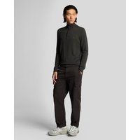 Gunmetal cargo trousers with regular fit, multiple pockets, and button closure by Lyle & Scott.