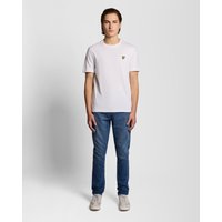 Lyle & Scott men's slim tapered blue jeans with classic five-pocket design and subtle stitching details.