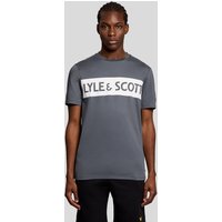 Grey Lyle & Scott men's sports T-shirt with white chest logo and short sleeves.