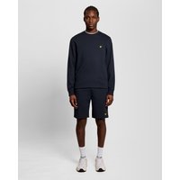 Navy Lyle & Scott men's lightweight sweat shorts with elastic waistband and small embroidered logo on left leg.