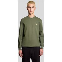 Green Lyle & Scott men's lightweight sweatshirt with long sleeves and crew neck, featuring a small embroidered logo.