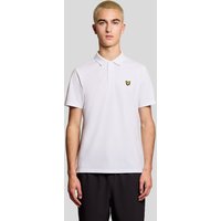 White Lyle & Scott men's sports polo shirt with short sleeves and embroidered logo on chest.