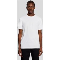 White Lyle & Scott Men's T-shirt with graphic logo on chest, short sleeves, and crew neckline.