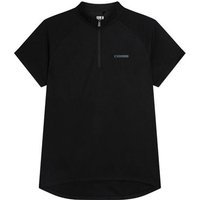 Black Madison Freewheel women's short sleeve jersey with a quarter zip and subtle logo on the chest.
