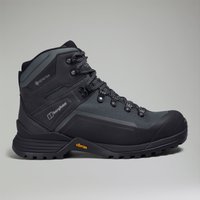 Grey and black men's waterproof boot with GORE-TEX, high ankle support, rugged sole, and Berghaus logo.