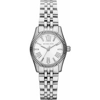 Silver Michael Kors MK3228 Lexington watch with Roman numerals, glitzy bezel, and stainless steel bracelet.