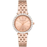 Rose gold Michael Kors MK4514 ladies watch with crystal bezel and link bracelet.