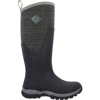 Black Muck Boot Arctic Sport II Tall Women's Wellies, UK 5, with checkered upper and rugged sole.