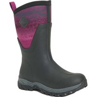 Magenta Muck Boot Arctic Sport Mid Women's Wellington Boots, UK 4, with black rubber sole and neoprene upper.