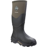 Muckmaster Hi Waterproof Wellington Boots, moss green and black, with rugged sole and logo on upper shaft, UK size 11.