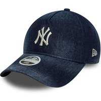 Navy denim New York Yankees 9TWENTY A-Frame adjustable cap with white logo and New Era emblem.