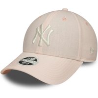 Pastel pink New York Yankees 9FORTY adjustable cap with embroidered logo and curved brim by New Era Cap.
