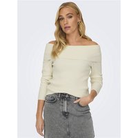 Gray melange off-shoulder knit sweater, long sleeves, ribbed texture, XL size.