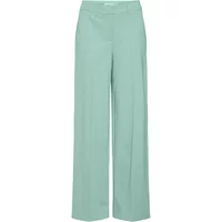 Mint green Ichi Kate palazzo trousers for women with wide legs and high waist.