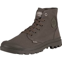 Brown Palladium Pampa Mono Chrome Boots with canvas upper, rubber sole, lace-up front, and logo patch on the ankle.