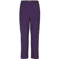 Straight-leg women's trousers by b.young Danta, deep purple color, high-waisted with a tailored fit.