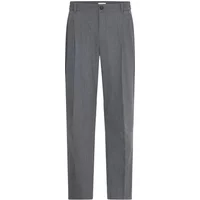 Gray striped Casual Friday CFMarc pants with button closure and straight legs.