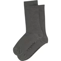 Gray plain cotton socks by Aigle with ribbed cuffs and brand name on the sole.