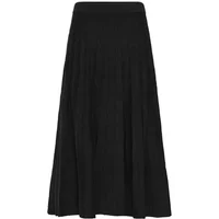 Black pleated midi skirt for women by b.young, featuring a high waist and flowing silhouette.