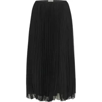 Black pleated midi skirt with sheer overlay, by Soaked in Luxury Evelina.