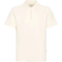 Cream-colored Polo Blend Elkon shirt by Blend, short-sleeved with a classic collar and subtle front placket.