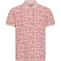 Pink Blend Frisco polo shirt with floral pattern and short sleeves.