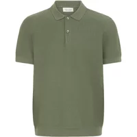 Olive green polo shirt with short sleeves, buttoned collar, and relaxed fit by Casual Friday.