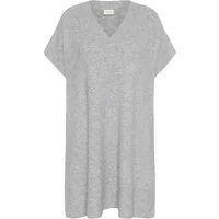 Gray V-neck poncho by KAFFE Curve with short sleeves and loose fit.