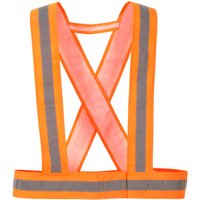 Yellow Portwest Hi-Vis Strap with reflective gray stripes and adjustable buckle closure.