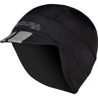 Black Endura Pro SL Cap with ear coverage, reflective strip on brim, and breathable fabric panels.