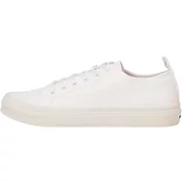 White Jack & Jones Bayswater sneakers with a low-top design, lace-up closure, and minimalist style.
